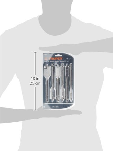 Truper J-BPT-6, Juego de brocas planas de manita, 6 piezas