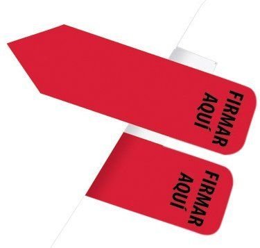 Redi-Tag 82025 - Dispensador de bandera de flecha impresa, Firmar Aqui (signo aquí), idioma español, color rojo, 1 unidad