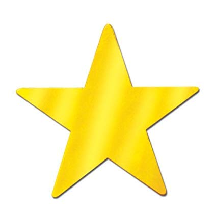 Beistle 55839-GD 24-Piece Foil Star Cutouts, 12-Inch, Gold