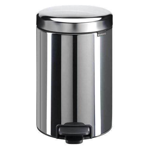 Brabantia - Bote de basura con cubeta interior de plástico, acero brillante, 7 galones