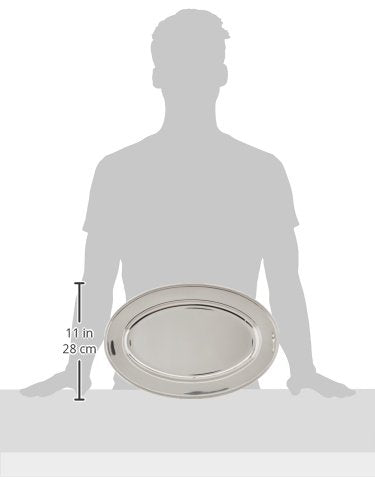 Winco OPL-16 Stainless Steel Oval Platter, 16-Inch by 10.25-Inch