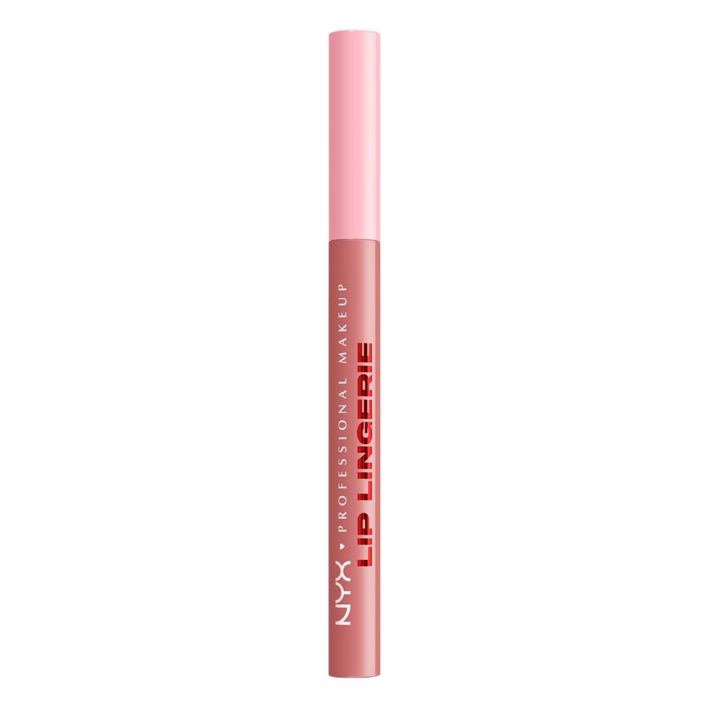 NYX Professional Makeup Lip Lingerie Lip Stain, Delineador para labios de larga duración, a prueba de agua, aplicador en formato boligrafo, Fórmula vegana 1 ml - Tono Cuff Me