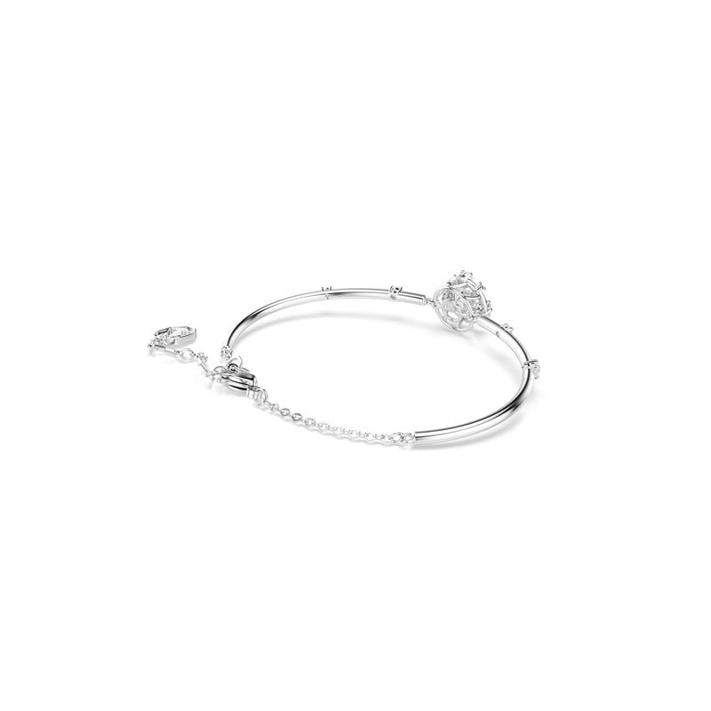 pulsera Swarovski Constella, corte redondo, diseño de Swarovski One, blanco, baño de rodio