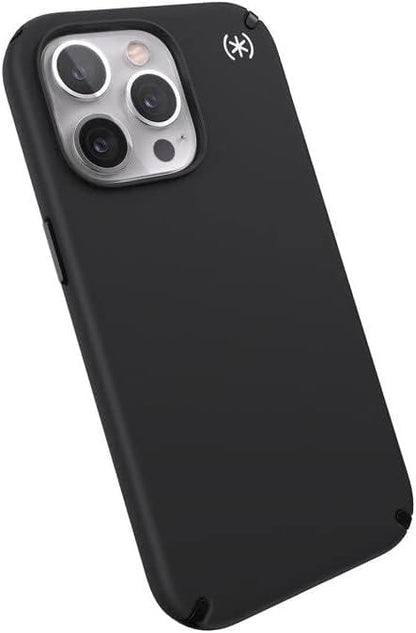 Speck Presidio2 Pro Funda Compatible con iPhone 14/13, Protección Caídas 4m, Bisel Elevado, Protección Antimicrobiana - Negro/Blanco
