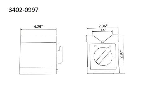 Vertex 2,87 X 2,36 X 4,29 PULGADAS Bloque en V magnético con interruptor (3402-0997)