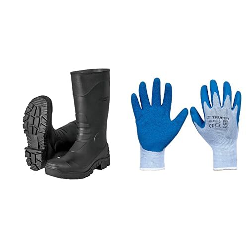 Truper Botas Jardineras de PVC Antiderrapantes - 29.0 cm - Botas + Guante GU-412