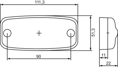 HELLA 357008021 Value Fit LUZ RECTANGULARLED 12-24V 111x51x22 Roj/HVF LUZ RECT LED 12-24V 111x51x22 Roj