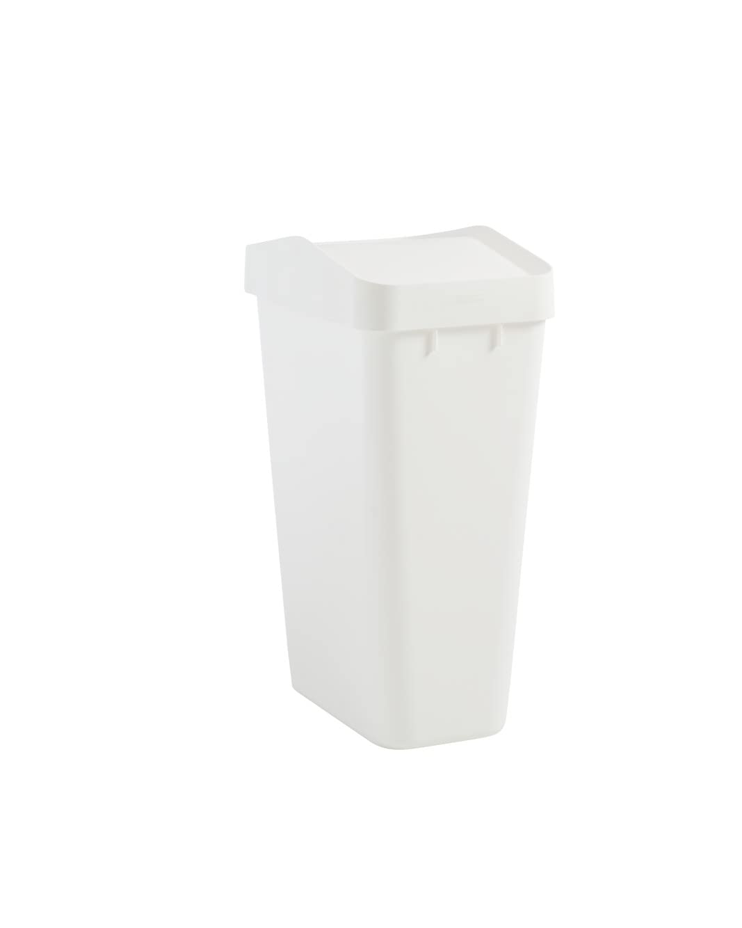 Rubbermaid – Contenedor para Residuos con Tapa Abatible que Ayuda a Contener los Olores, Bote de Perfil Delgado para Cocina, Lavandería y Despensa, Capacidad de hasta 46 L, Blanco 2170116