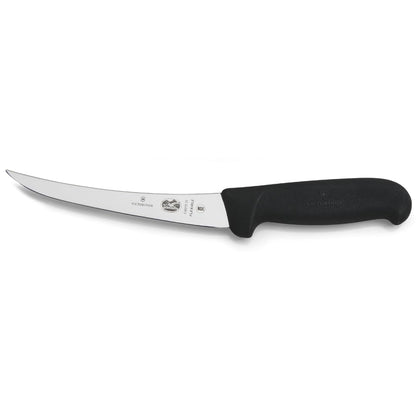 Victorinox - Cuchillo curvado de fijación de fibra Pro para deshuesar, 15.24 cm con hoja flexible, Curvo, flexible, Negro, 6" Boning, 1