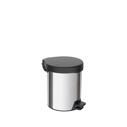 Tramontina Basurero Contenedor Acero Inoxidable 5L | Metálico, pedal, cierre automático, tapa con borde sellado, 5 litros