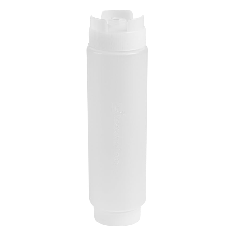Restaurantware First In First Out Botella Exprimidora | 16 oz, 6 tapas recargables, punta dispensadora de precisión, flexible de plástico, para condimentos