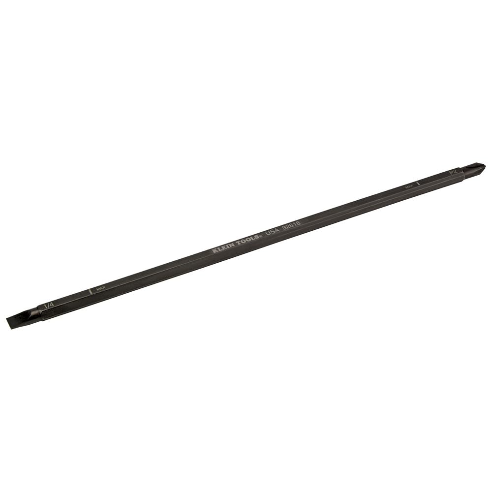 Klein Tools 32618 - Hoja para destornilladores de longitud ajustable 32751 y 32708, fabricada en Estados Unidos, Phillips #2 y puntas de gabinete de 1/4 pulgada