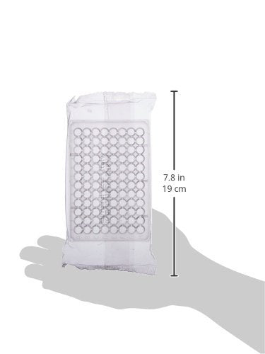Globe Scientific 120338 Polystyrene Microtest Plate, 96-Well, Flat Bottom, Sterile, Individually Wrapped (Pack of 50)