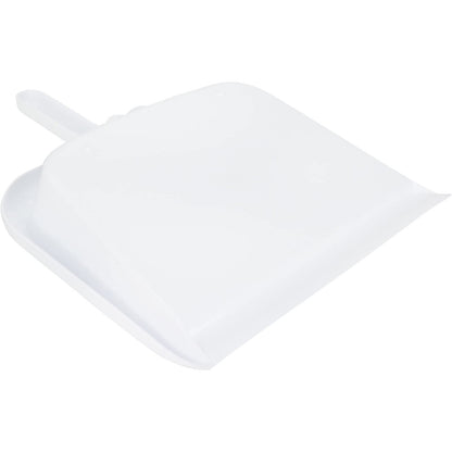 SPARTA Large Handheld Dustpan with Hanging Hole, Heavy-Duty Plastic Dustpan with Wide Lip for Countertops and Surfaces, Plastic, 10 Inches, White