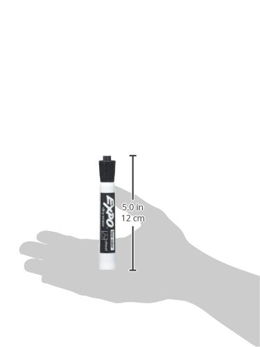 Expo Marcadores de borrado en seco con poco olor., Cincel, Negro, 12-Count