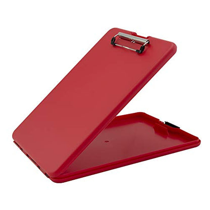 Saunders SlimMate Plastic Storage Clipboard, 00560, Letter Size (8.5 inch x 12 inch), Red