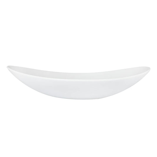 Trilogy | Set de 4 Platos Hondos o Bowls para Sopa, Elegante y Moderno con Diseño Ovalado, Vidrio Opal Templado Ultra Resistente, Colección Greco, Blanco, 23 * 20 cm, Hecho en Italia