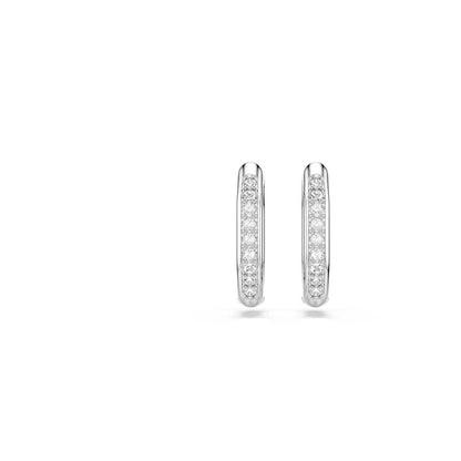 Swarovski Aretes de aro Dextera, Forma octagonal, Talla redonda, Blancos, Baño de rodio