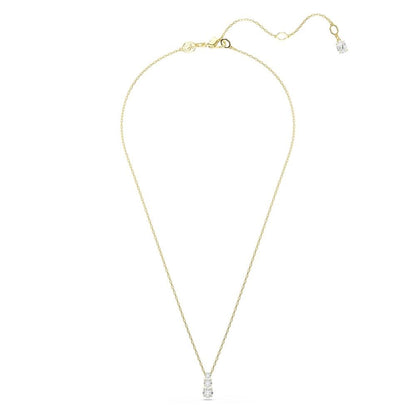Swarovski Colgante Stilla Attract, Talla redonda, Blanco, Baño tono oro