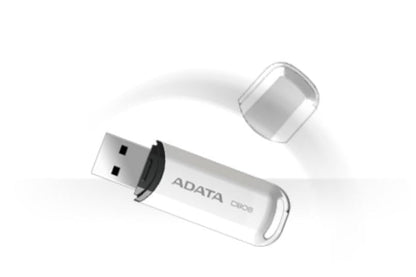 ADATA 32 GB Memoria Flash USB 2.0 con Tapa Color Blanco con Negro (Modelo C906)