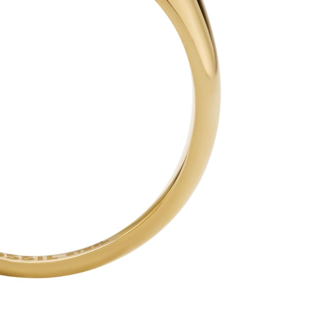 Anillo Fossil JF04896710 Sutton de acero inoxidable en tono dorado para mujer, talla 9