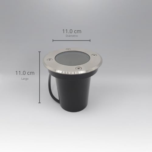 Luminaria Empotrable de Piso Exterior ARTLITE ADE-202, Base GU10, Acero Inoxidable, IP67, Luz Ascendente para Jardines, Senderos, Fachadas y Paisajismo
