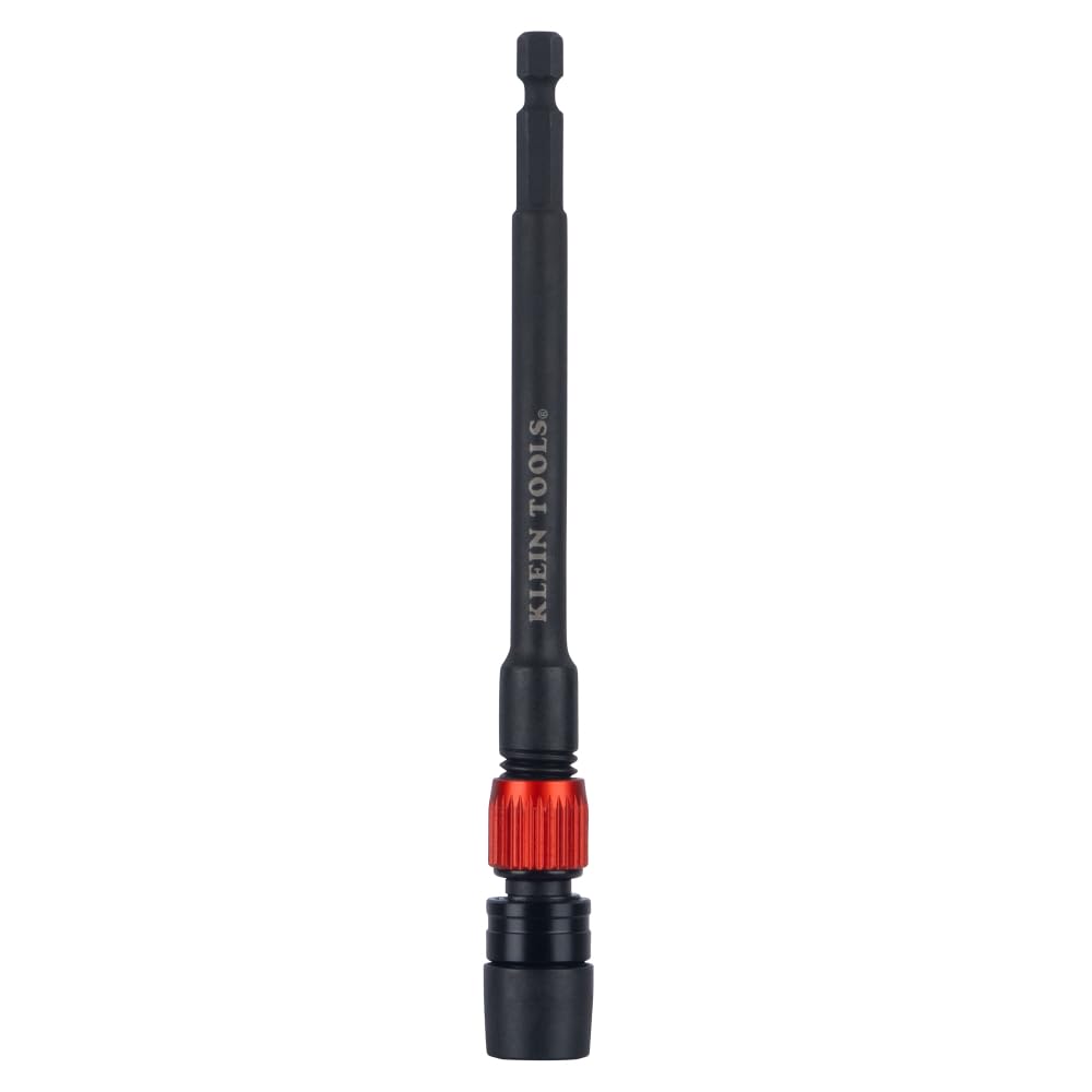 Klein Tools Extensión de Impacto de Doble Bloqueo 31088 | 6 pulgadas, vástago hexagonal de 1/4 pulgada, portabrocas de impacto, mecanismo de liberación rápida, bloqueo de giro - 6 pulgadas
