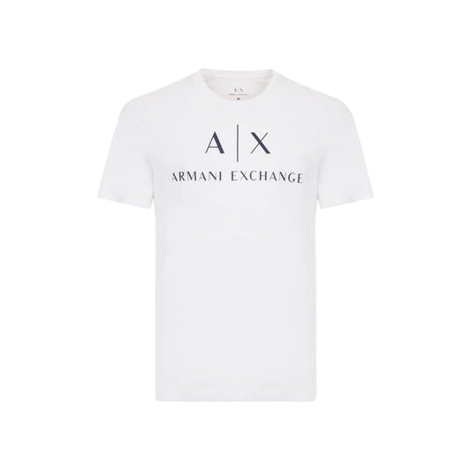 AX Armani Exchange Playera con Cuello Redondo para Hombre, Blanco, Medium