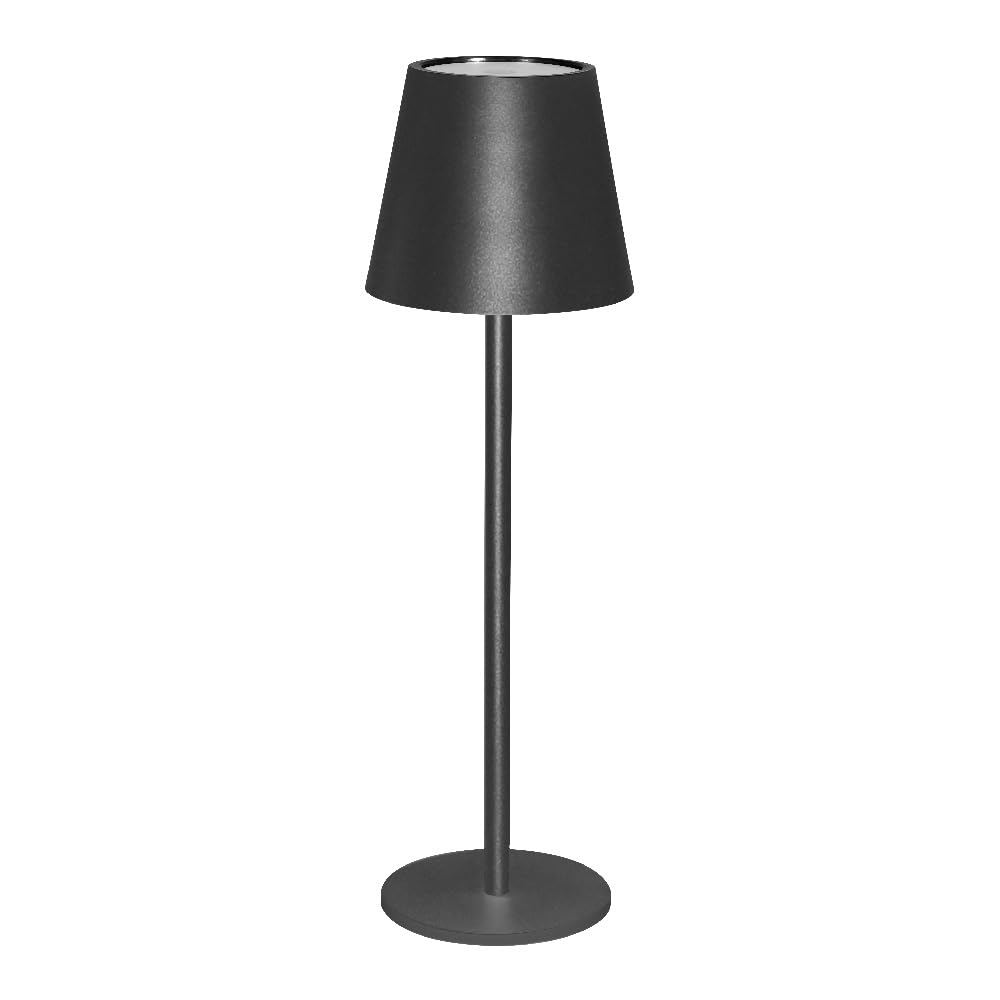 Tecnolite Lámpara de Mesa LED Portátil Recargable, Luz Ajustable Táctil - 38 centímetros - Negro