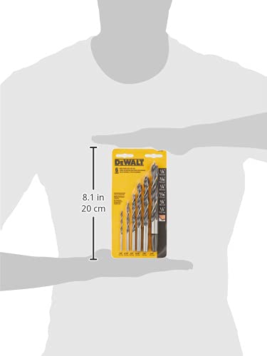 Dewalt DW1720 Juego de brocas para taladro con punta centradora, 6 piezas