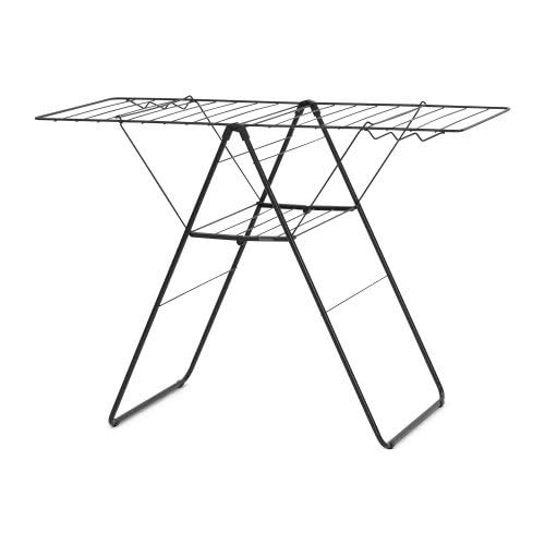 BRABANTIA | Tendedero de Secado para Ropa | Negro Mate | 20 m de Secado | Plegable y Resistente