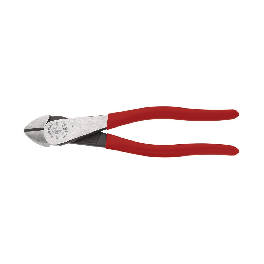 KLEIN TOOLS D248-8 |Pinzas De Corte Diagonal |Cabeza En Ángulo|Alta Palanca | Pinzas de corte con cabeza en ángulo y alta palanca, ideales para cortar alambres con más fuerza en espacios reducidos.