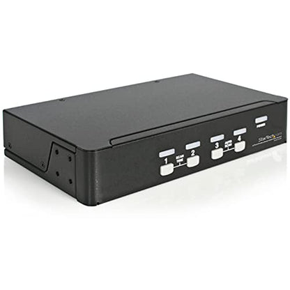 StarTech STH-SV431USB SV431USB Switch KVM de 4 Puertos con USB, 1 Usuario Local, 1U, Negro