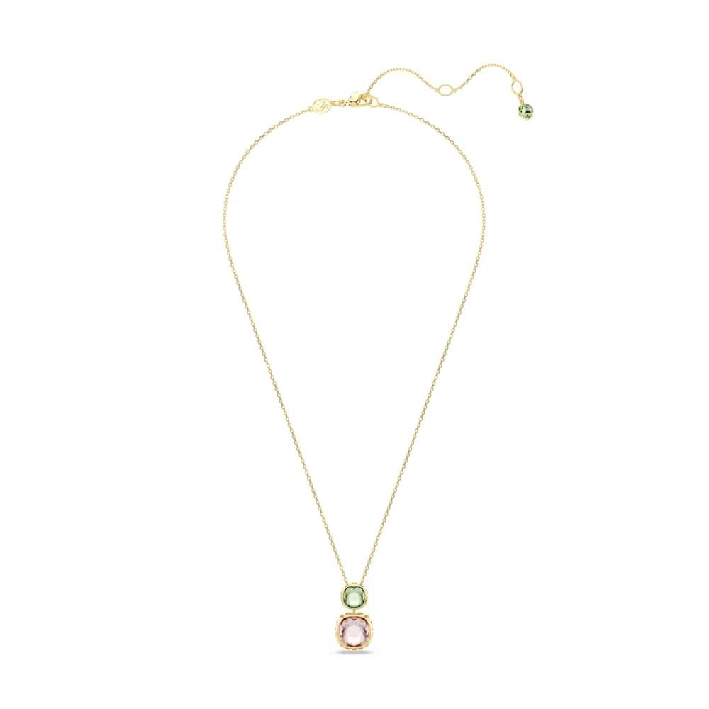 Swarovski Colgante Chroma, Talla cojin, Multicolor, Baño tono oro