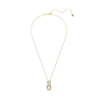 Swarovski Colgante Chroma, Talla cojin, Multicolor, Baño tono oro