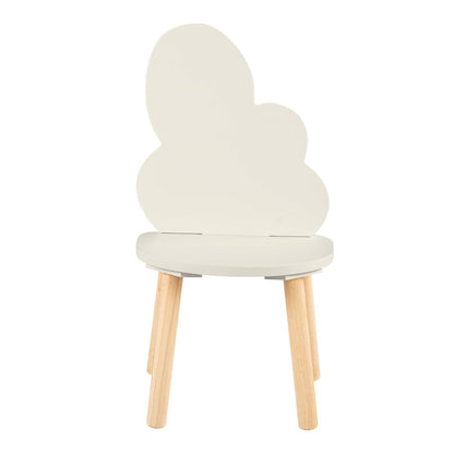 DUDUK Silla Infantil de Madera con Respaldo en Forma de Nube, Altura Infantil, Ideal para Juegos, Lectura y Espacios Montessori (Madera, Ostion)