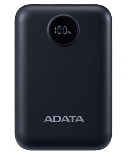 Powerbank Adata Bateria Portatil Digital Display Recargable,10,000 MAhPC10022-12BK