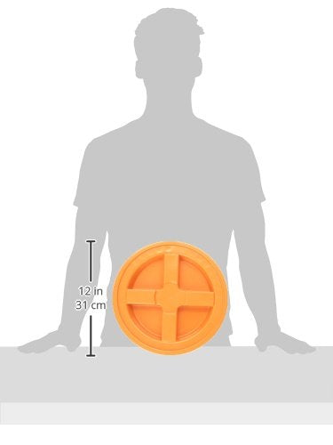 Tapa de sellado Gamma – Convierte tu cubo de utilidad estándar en un recipiente de almacenamiento hermético – Se adapta a cubos de 3.5, 5, 6 y 7 galones – Naranja