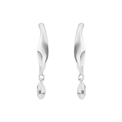 Nine West Aretes Color Plateado Twisted Crystal Stones En Forma Varias De Terminado Brillante para Mujer