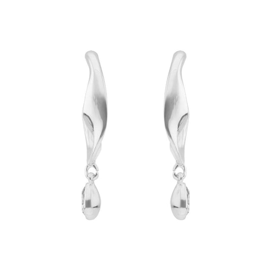 Nine West Aretes Color Plateado Twisted Crystal Stones En Forma Varias De Terminado Brillante para Mujer