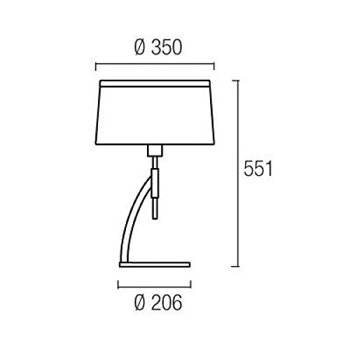LEDS-C4 10431 Lámpara de Mesa Virginia, E-26 / E-27, Pantalla Tela Negra Incluida