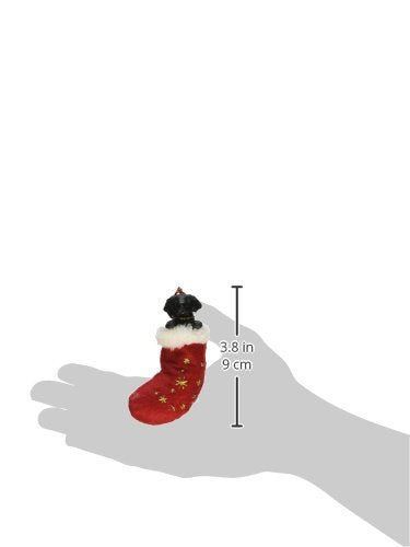E&S Pets Adorno de Navidad con diseño de Labrador Negro con Texto Papá Noel Pintado a Mano y Cosido Detalle