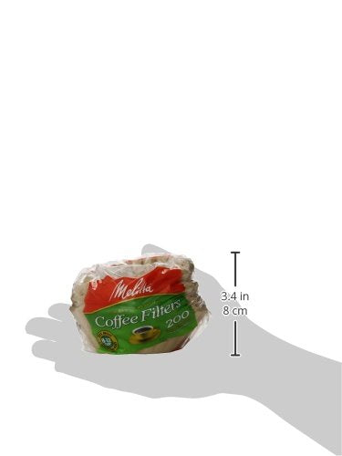 Melitta - Filtro de café para cesta de 8 a 12 tazas, color café (200 unidades)