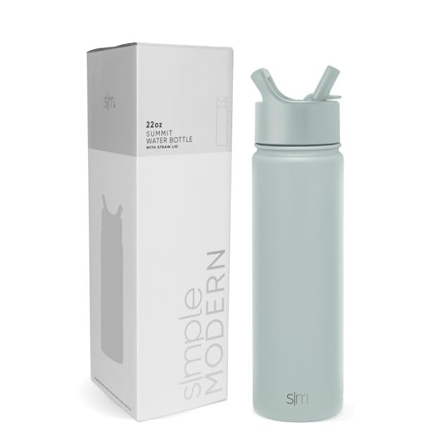 Simple Modern Summit Botella de Agua con Popote y Asa - 0.7 Litros - -Sea Glass Sage