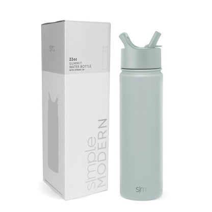 Simple Modern Summit Botella de Agua con Popote y Asa - 0.7 Litros - -Sea Glass Sage