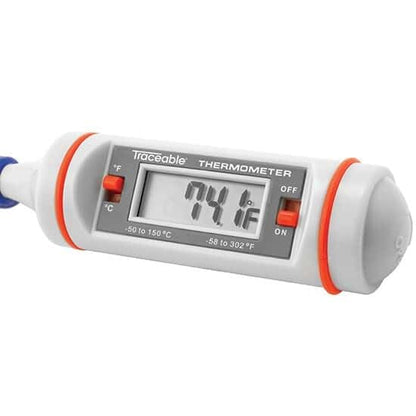 Traceable - Termómetro digital de bolsillo con calibración, 150 °F; 20 cm de largo vástago