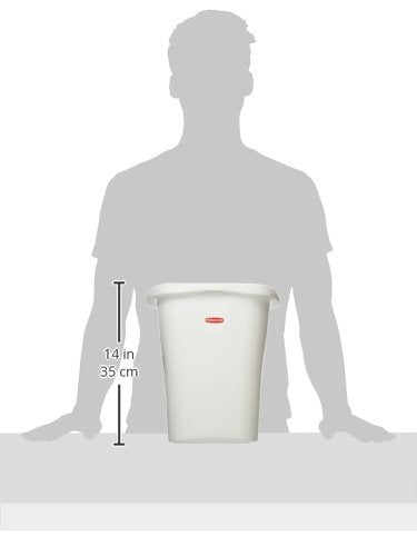 Rubbermaid – Cesto Rectangular sin Tapa que se Ajusta junto al Inodoro y Dentro de Gabinetes, Bote con Borde Reforzado que Sujeta la Bolsa, Capacidad de hasta 11 L, Blanco FG5L5100WHT