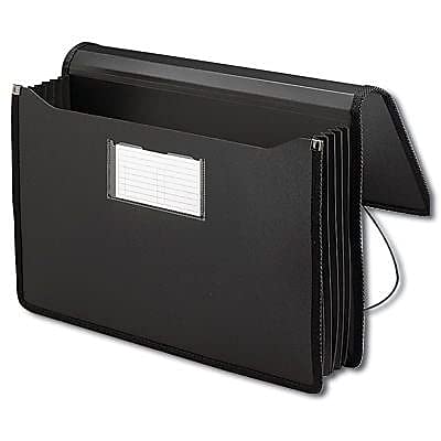 Smead Poly Premium - Cartera expandible con cierre, expansión de 5-1/4 pulgadas, tamaño legal, negro (71510)