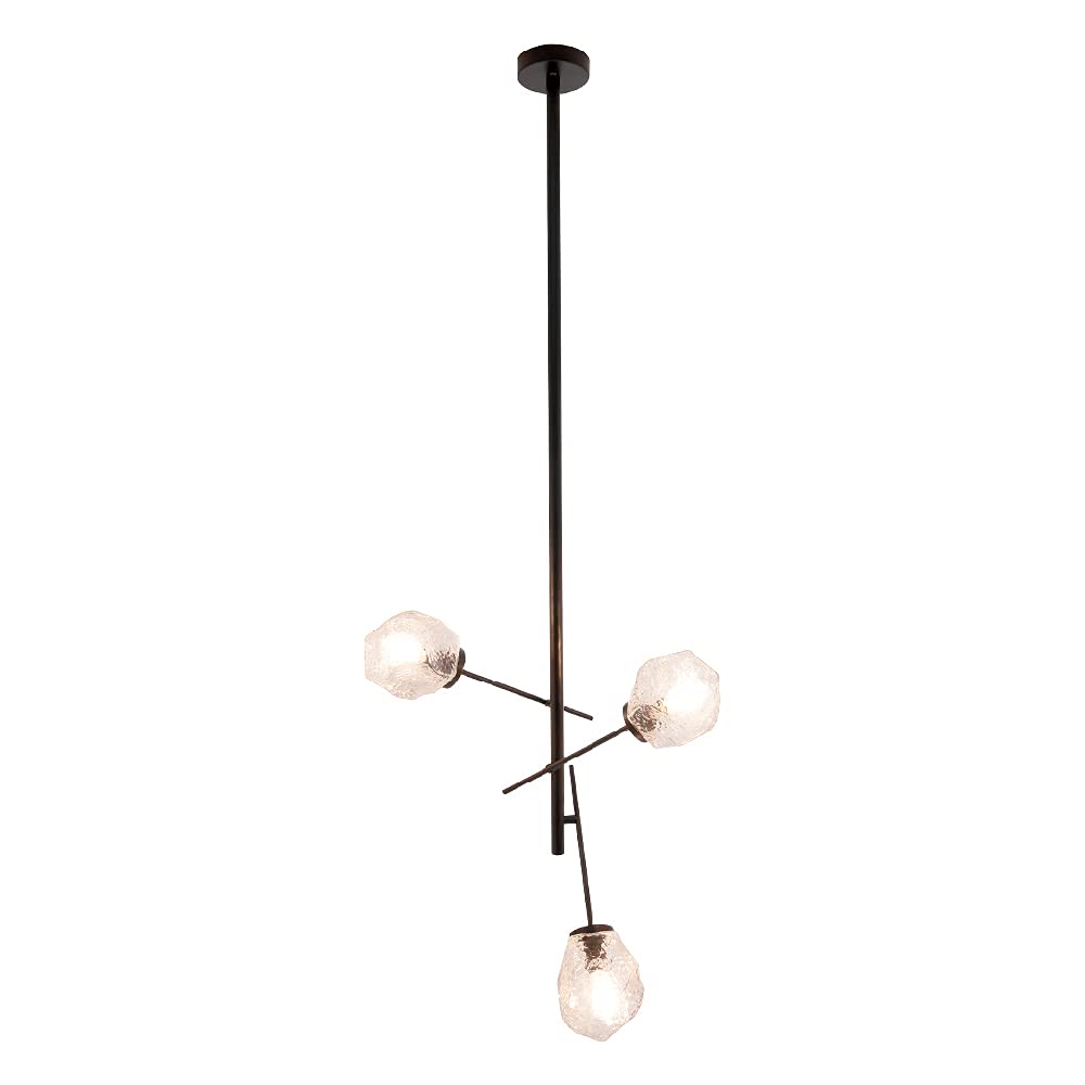 Tecnolite Lampara Colgante Aluminio Negro/Cristal Transparente 18W 100V 180CTL8613MVCT, Grande