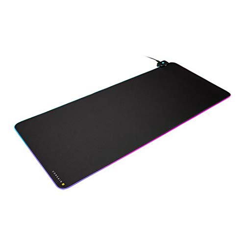 Corsair MM700 RGB Alfombrilla de Ratón para Juegos de Tela Extendida - 930mm x 400mm - Iluminación RGB de 360° - Concentrador con Dos Puertos USB - Goma Gruesa - Negro